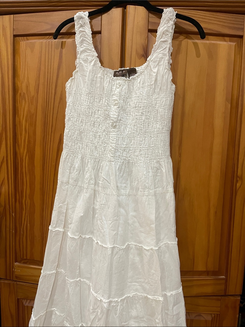 White Smocked Tiered Maxi Dress - Women's Summer Sundress